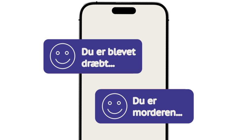 En spiller får besked om mordet på sin telefon